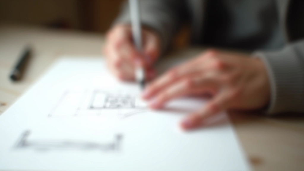 Mains d'artiste en gros plan créant une esquisse, crayon en mouvement fluide, feuille de papier blanc
