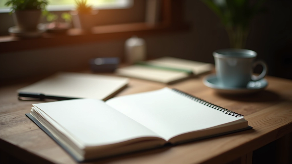 Journal ouvert avec croquis et notes, stylo et tasse de café sur table, carnet de créatif en train de planifier