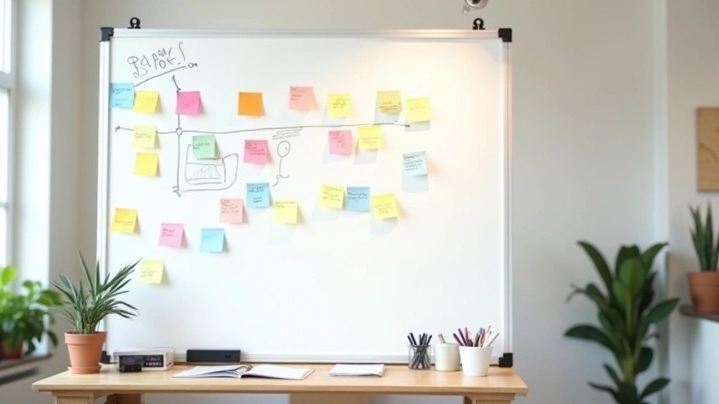 Tableau blanc avec des notes de visualisation et des objectifs créatifs